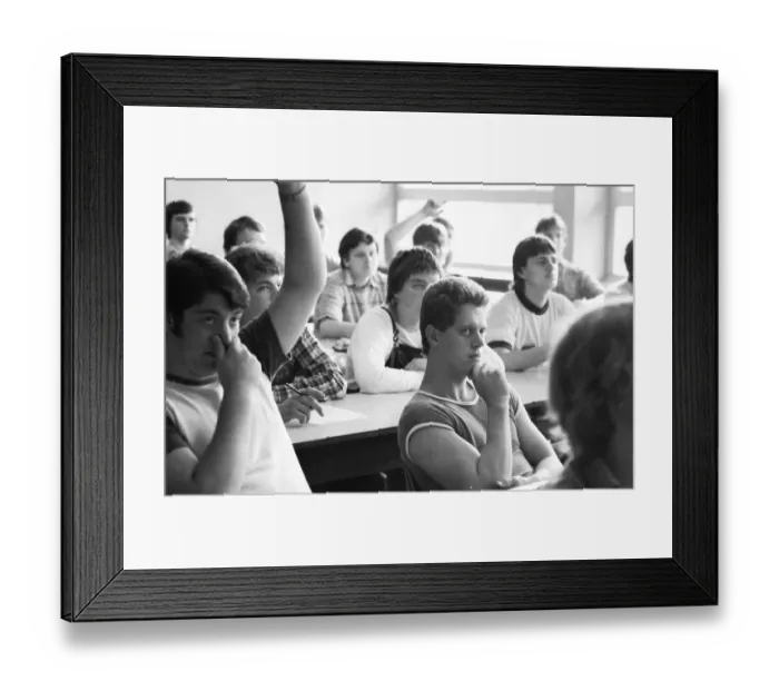 Framed Print : Lessons at a vocational school in July 1981