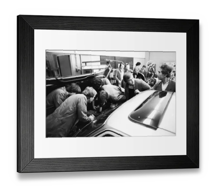 Framed Print : Lessons at a vocational school in July 1981