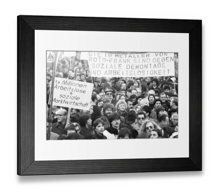 Framed Print : Following a call by the DGB, about 70