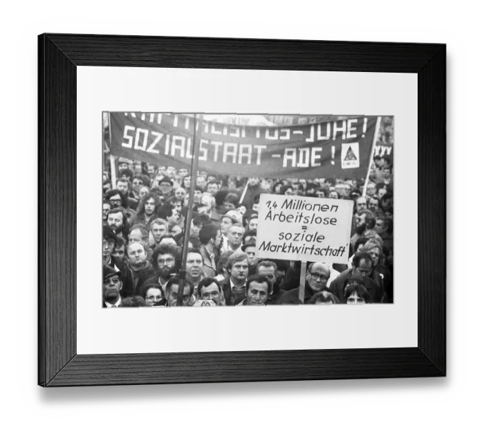 Framed Print : Following a call by the DGB, about 70