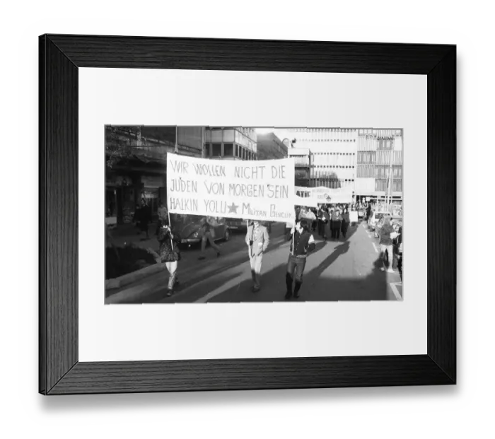Framed Print : Following a call by the DGB, about 70