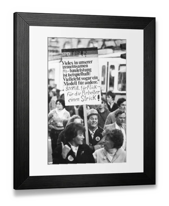 Framed Print : Following a call by the DGB, about 70