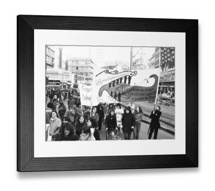 Framed Print : Following a call by the DGB, about 70