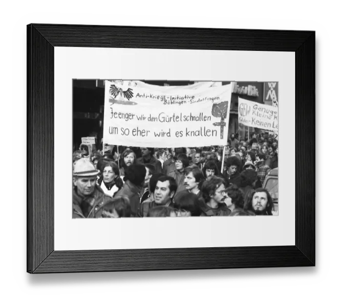 Framed Print : Following a call by the DGB, about 70
