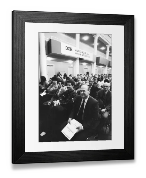 Framed Print : The 1990 DGB Conference for Foreigners advocated a humane law on foreigners Framed Print : The 1990 DGB Conference for Foreigners advocated a humane law on foreigners