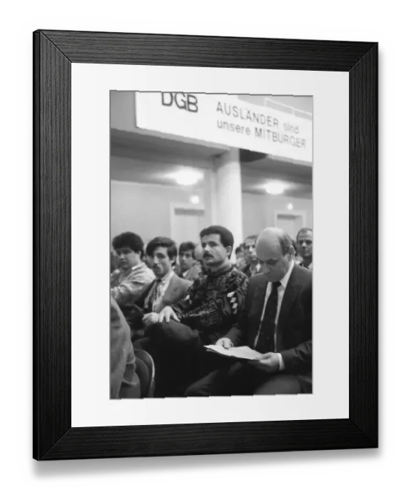 Framed Print : The 1990 DGB Conference for Foreigners advocated a humane law on foreigners
