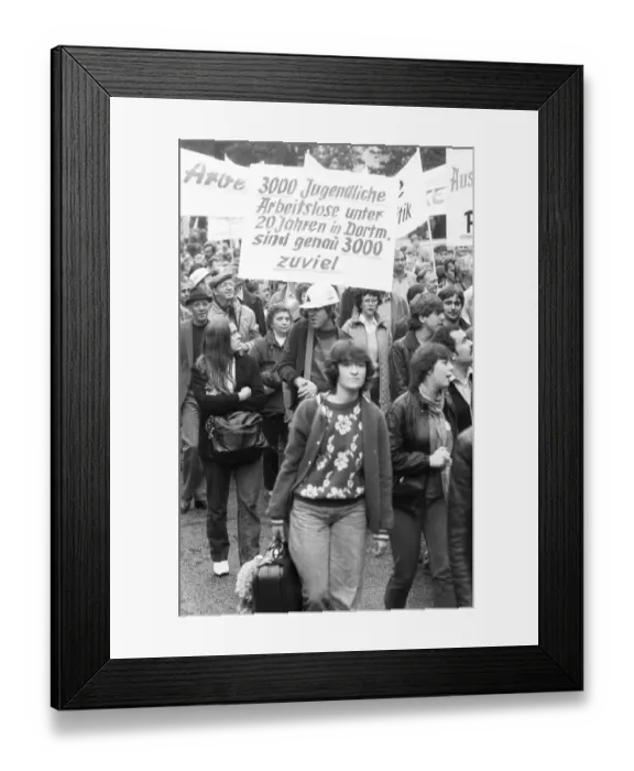 Framed Print : All individual trade unions in the DGB demonstrated together with about 50