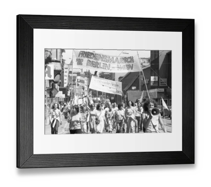 Framed Print : The route of the Women's Peace March 1982 Berlin-Vienna led via Dortmund Framed Print : The route of the Women's Peace March 1982 Berlin-Vienna led via Dortmund
