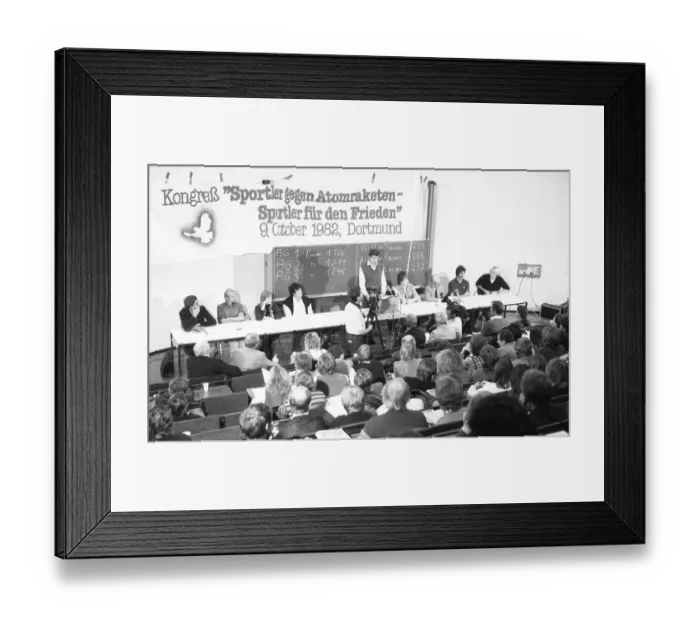 Framed Print : Athletes for Peace, as part of the peace movement Framed Print : Athletes for Peace, as part of the peace movement