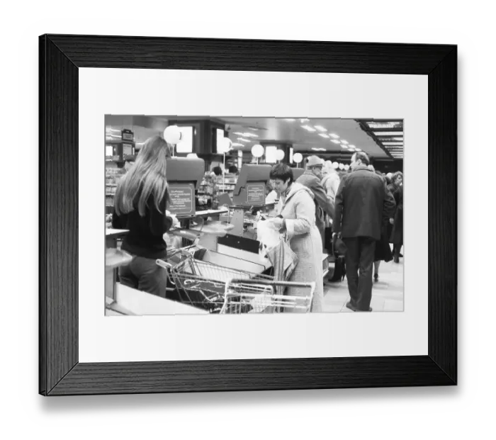 Framed Print : The food department of the department stores Karstadt 1982