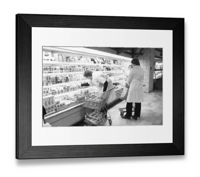 Framed Print : The food department of the department stores Karstadt 1982