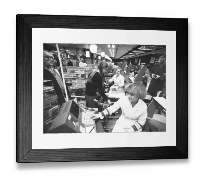 Framed Print : The food department of the department stores Karstadt 1982