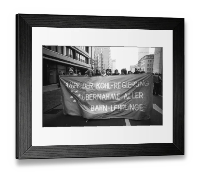 Framed Print : The Federal Congress of the Unemployed 1982 and the demonstration they organised under the slogan Unemployed