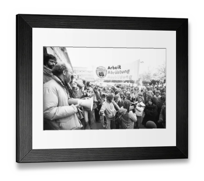 Framed Print : The Federal Congress of the Unemployed 1982 and the demonstration they organised under the slogan Unemployed
