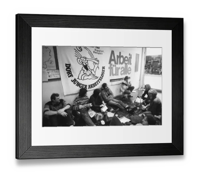 Framed Print : The Federal Congress of the Unemployed 1982 and the demonstration they organised under the slogan Unemployed