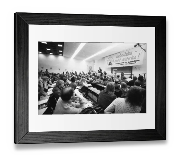 Framed Print : The Federal Congress of the Unemployed 1982 and the demonstration they organised under the slogan Unemployed