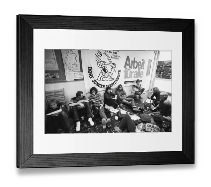 Framed Print : The Federal Congress of the Unemployed 1982 and the demonstration they organised under the slogan Unemployed