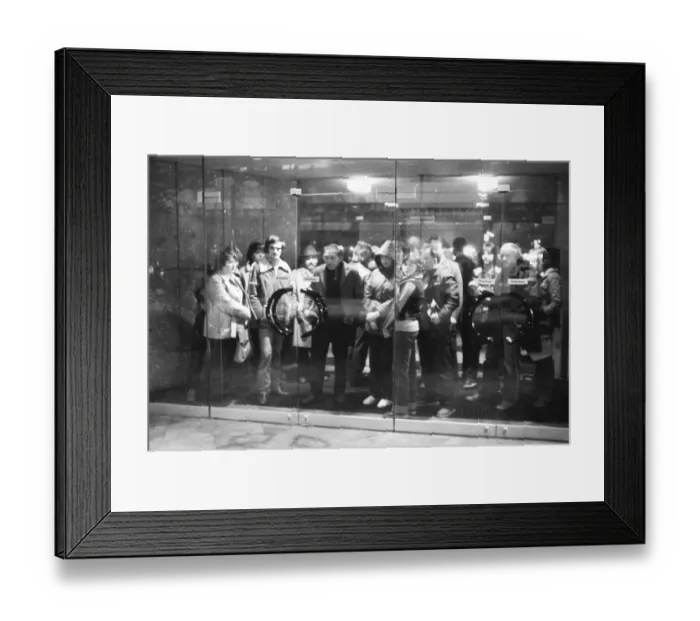 Framed Print : Morning rush of the unemployed at the Hagen Labour Office 1982