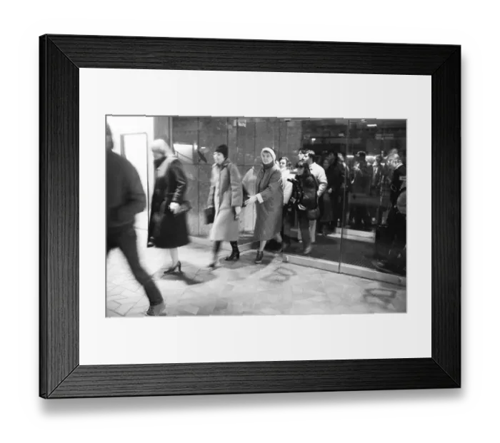 Framed Print : Morning rush of the unemployed at the Hagen Labour Office 1982