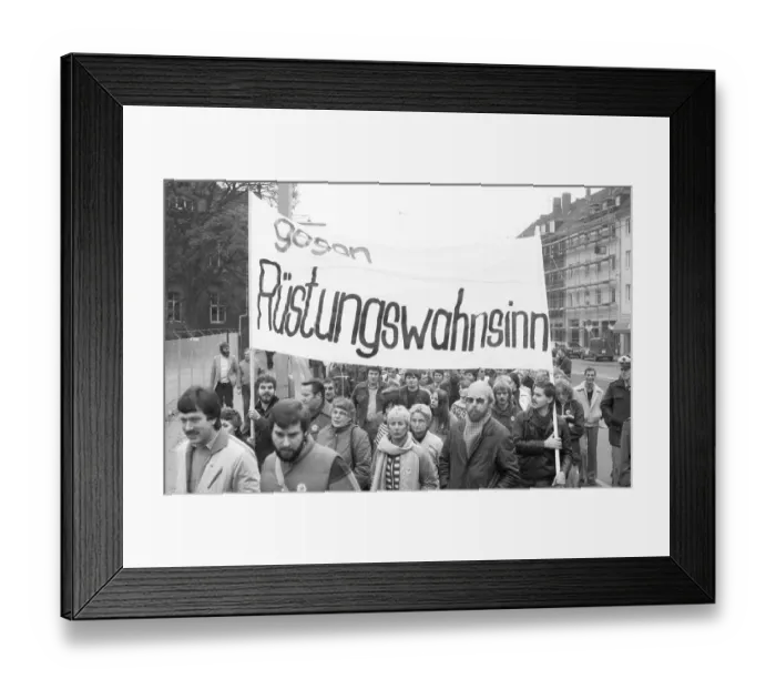 Framed Print : The DGB's call in 1982 against unemployment and social cuts was followed by about 50