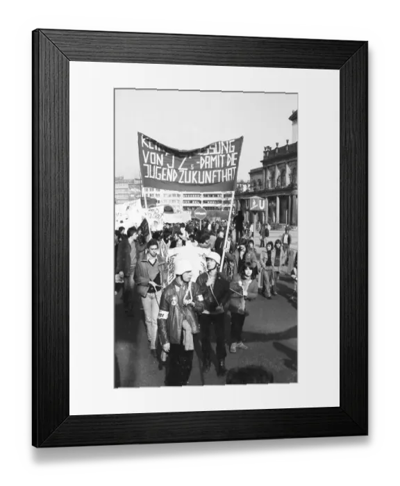 Framed Print : For apprenticeships, against unemployment and austerity policies