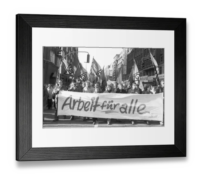 Framed Print : More than 100, 000 followed the DGB's call in 1982 for a large demonstration against unemployment
