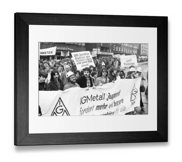 Framed Print : More than 100, 000 followed the DGB's call in 1982 for a large demonstration against unemployment Framed Print : More than 100, 000 followed the DGB's call in 1982 for a large demonstration against unemployment