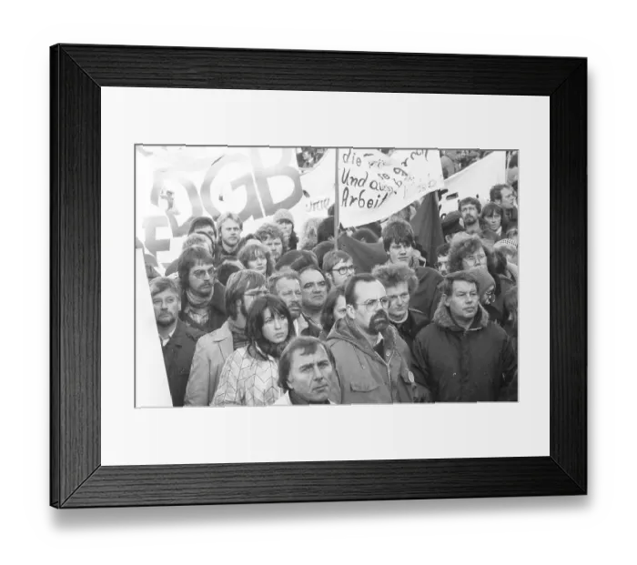 Framed Print : More than 100, 000 followed the DGB's call in 1982 for a large demonstration against unemployment