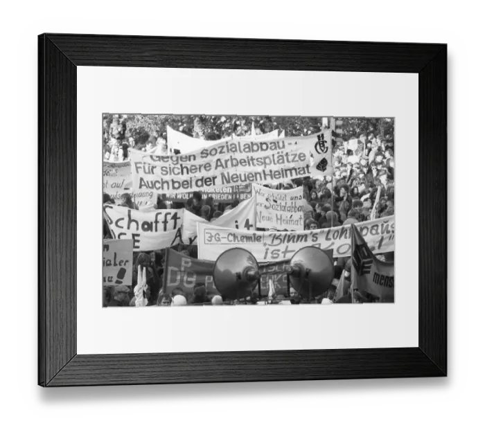 Framed Print : More than 100, 000 followed the DGB's call in 1982 for a large demonstration against unemployment