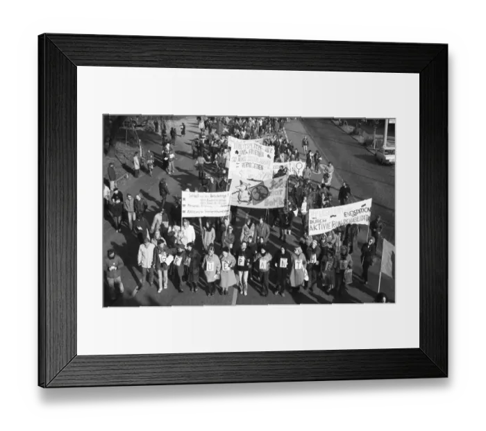 Framed Print : More than 100, 000 followed the DGB's call in 1982 for a large demonstration against unemployment