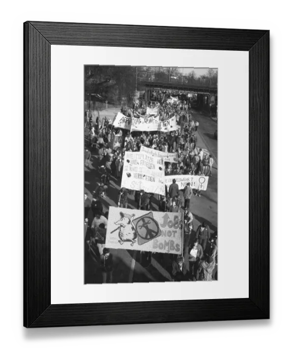 Framed Print : More than 100, 000 followed the DGB's call in 1982 for a large demonstration against unemployment