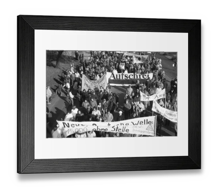 Framed Print : More than 100, 000 followed the DGB's call in 1982 for a large demonstration against unemployment