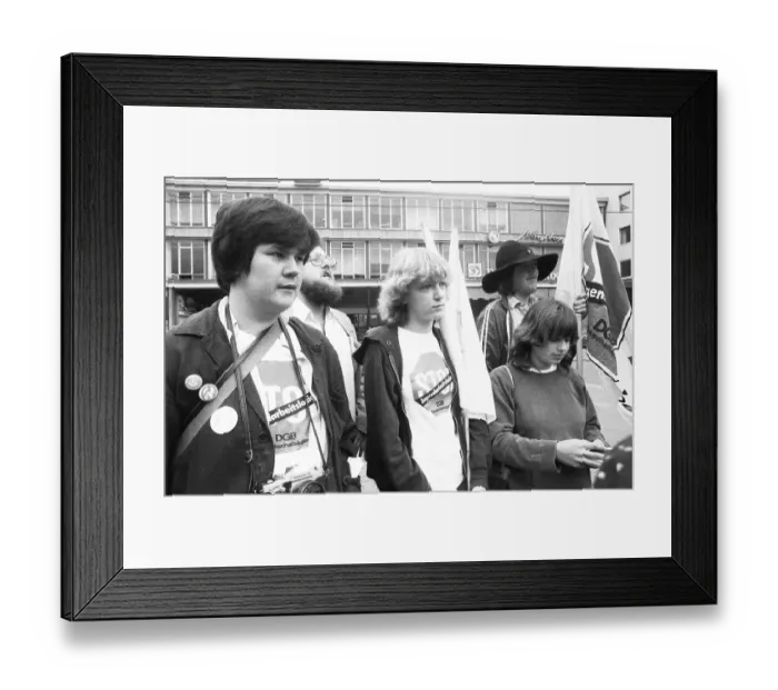 Framed Print : DGB Youth and Unemployment Initiatives protested against youth unemployment in 1982 with a march of the unemployed Framed Print : DGB Youth and Unemployment Initiatives protested against youth unemployment in 1982 with a march of the unemployed