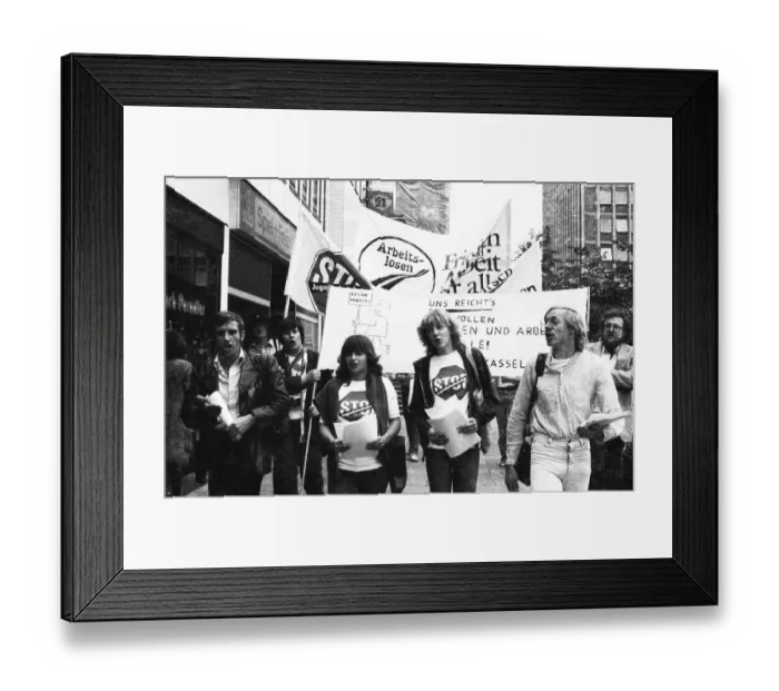 Framed Print : DGB Youth and Unemployment Initiatives protested against youth unemployment in 1982 with a March of the Unemployed Framed Print : DGB Youth and Unemployment Initiatives protested against youth unemployment in 1982 with a March of the Unemployed