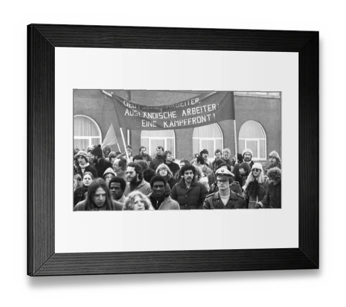 Framed Print : Migrants and left-wing groups demonstrated against xenophobia in 1982 Framed Print : Migrants and left-wing groups demonstrated against xenophobia in 1982