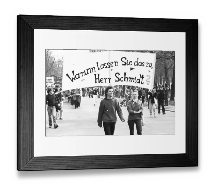 Framed Print : The occasion was the SPD party conference in 1982 for the Young Socialists in the SPD to demonstrate with 50 Framed Print : The occasion was the SPD party conference in 1982 for the Young Socialists in the SPD to demonstrate with 50