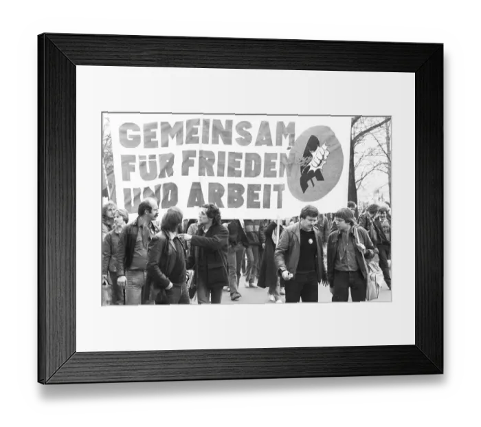 Framed Print : The occasion was the SPD party conference in 1982 for the Young Socialists in the SPD to demonstrate with 50