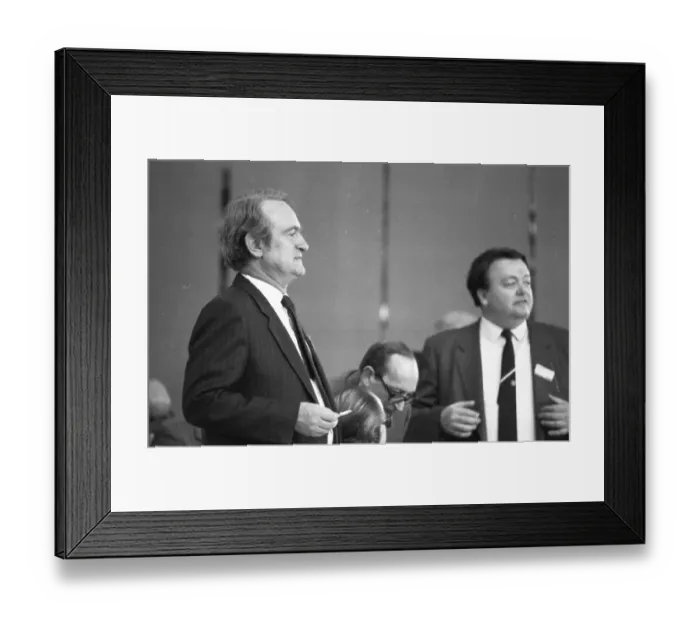 Framed Print : SPD Party Congress April 1982. Johannes Rau and Holger Boerner Framed Print : SPD Party Congress April 1982. Johannes Rau and Holger Boerner
