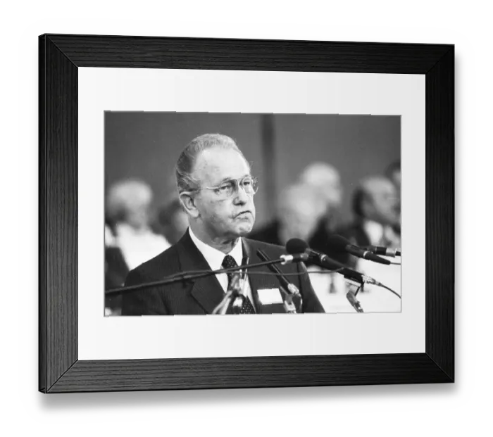 Framed Print : SPD Party Congress April 1982.Heinz Oskar Vetter
