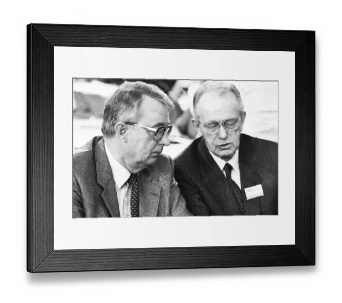 Framed Print : SPD Party Congress April 1982. Ernst Breit and Heinz-Oskar Vetter