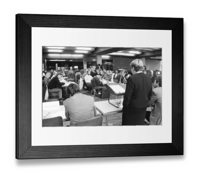 Framed Print : Concerned about their jobs