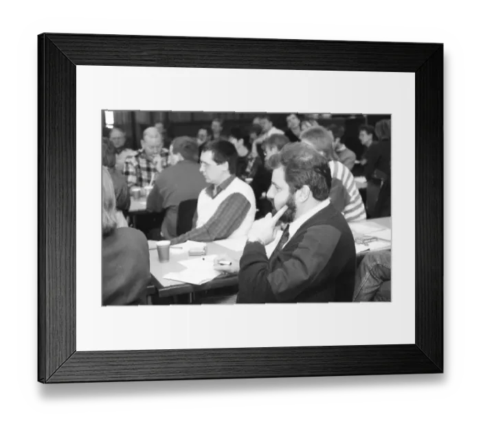Framed Print : Concerned about their jobs