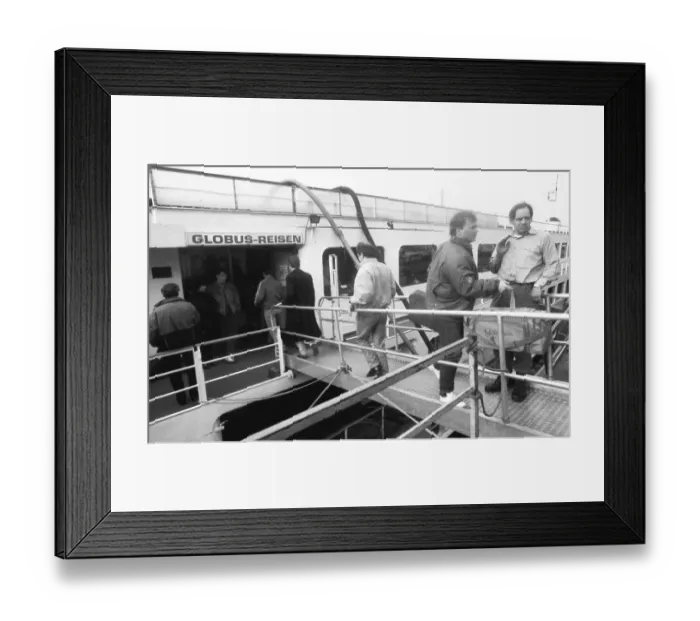 Framed Print : The refugees in 1990 were the resettlers from the territory of the GDR who arrived in large streams