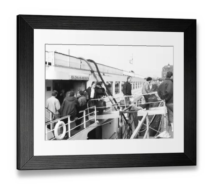 Framed Print : The refugees in 1990 were the resettlers from the territory of the GDR who arrived in large streams