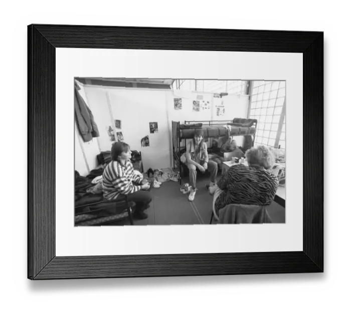 Framed Print : The refugees in 1990 were the resettlers from the territory of the GDR who arrived in large streams