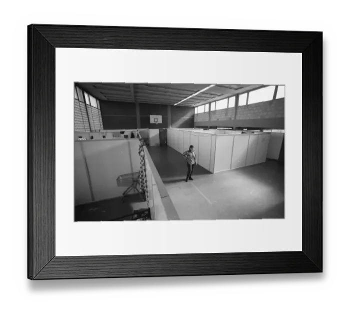 Framed Print : The refugees in 1990 were the resettlers from the territory of the GDR who arrived in large streams Framed Print : The refugees in 1990 were the resettlers from the territory of the GDR who arrived in large streams