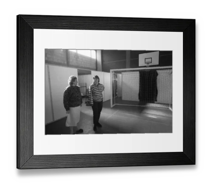 Framed Print : The refugees in 1990 were the resettlers from the territory of the GDR who arrived in large streams Framed Print : The refugees in 1990 were the resettlers from the territory of the GDR who arrived in large streams