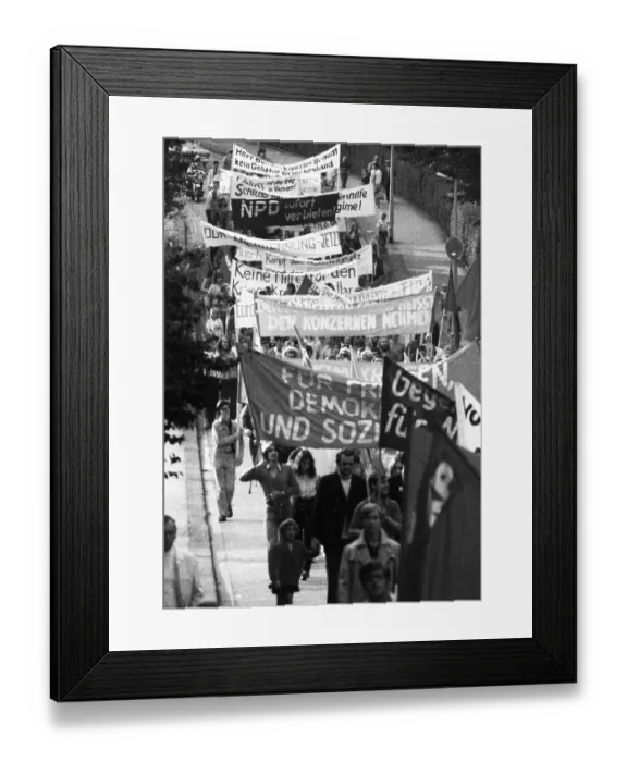 Framed Print : With a conference and demonstration