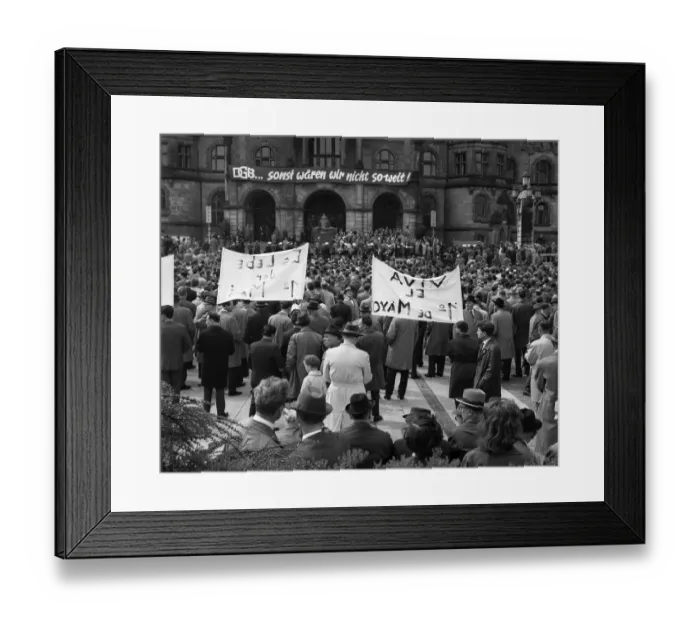Framed Print : May Day demonstrations of the German Trade Union Federation (DGB)