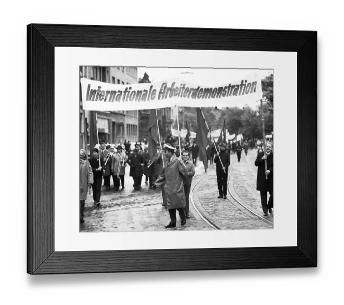 Framed Print : May Day demonstrations of the German Trade Union Federation (DGB)